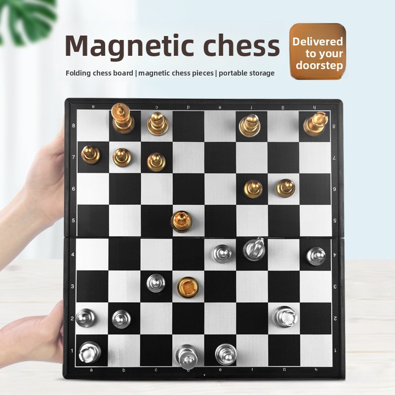 Board Game Quacks - Magnetic Gold Silver Chess Set Folding