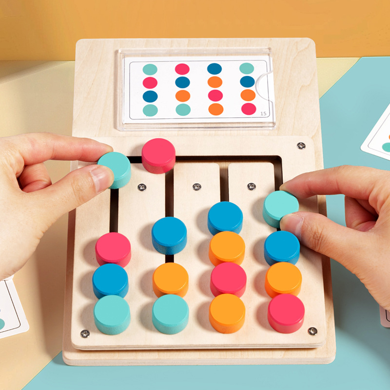 Board Game Quarto - Kids Montessori Color Shape Matching Cognition
