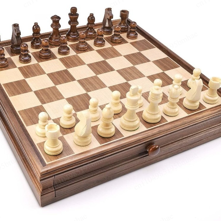 Walnut solid wood chess checke - Chess Set Wooden review and price