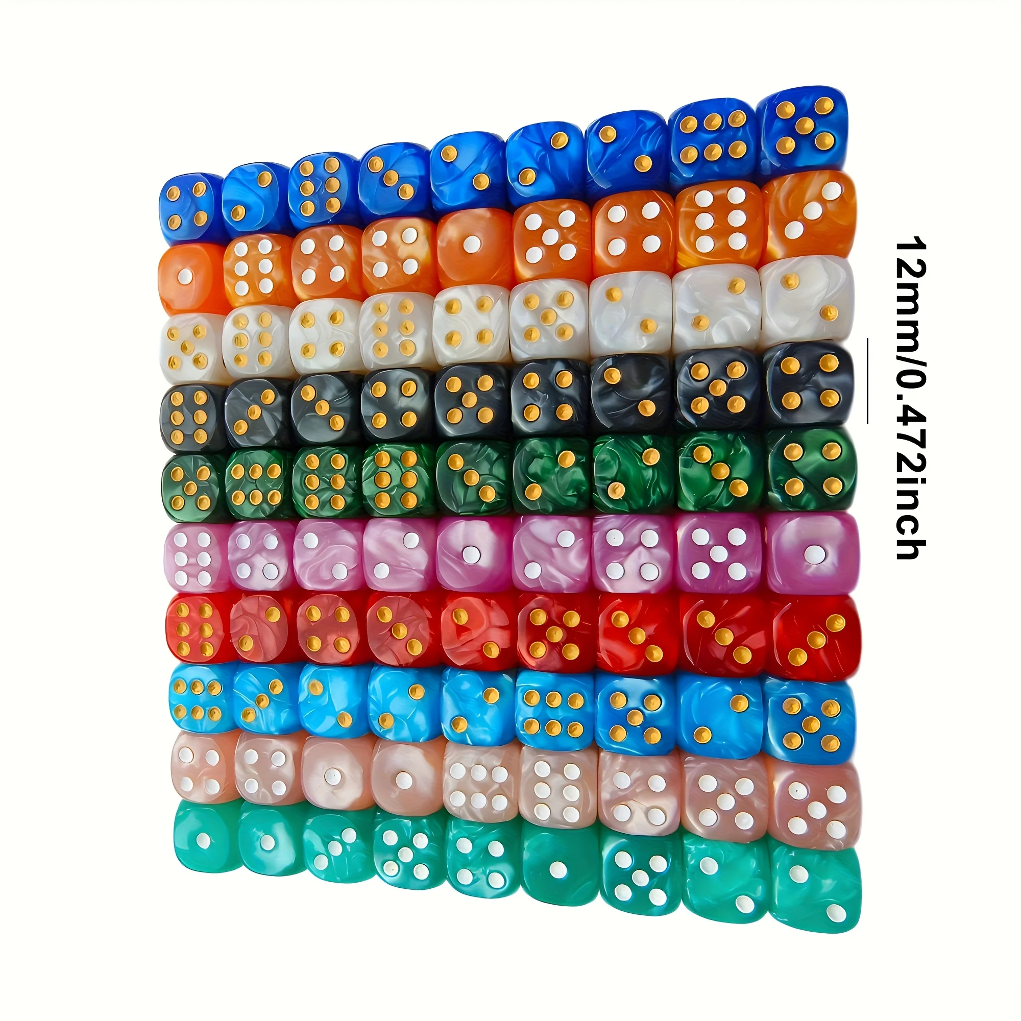 10Pcs 12mm Pearl Swirl D6 Dice - Board Game Loop review and price