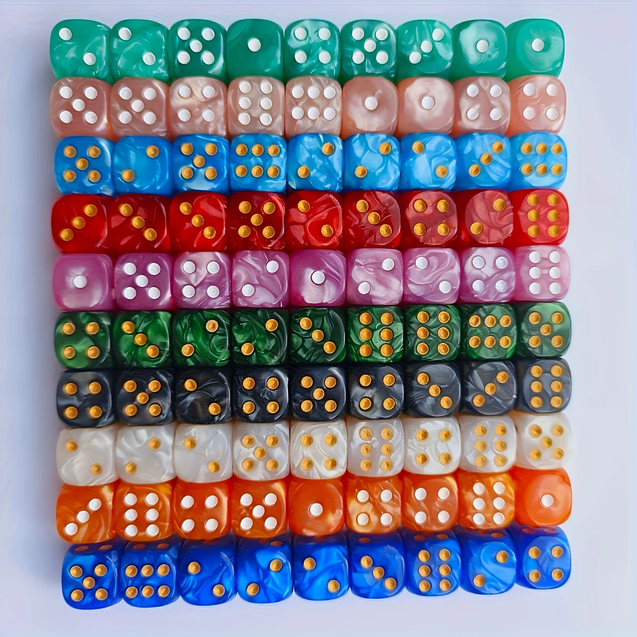 10Pcs 12mm Pearl Swirl D6 Dice - Board Game Loop review and price