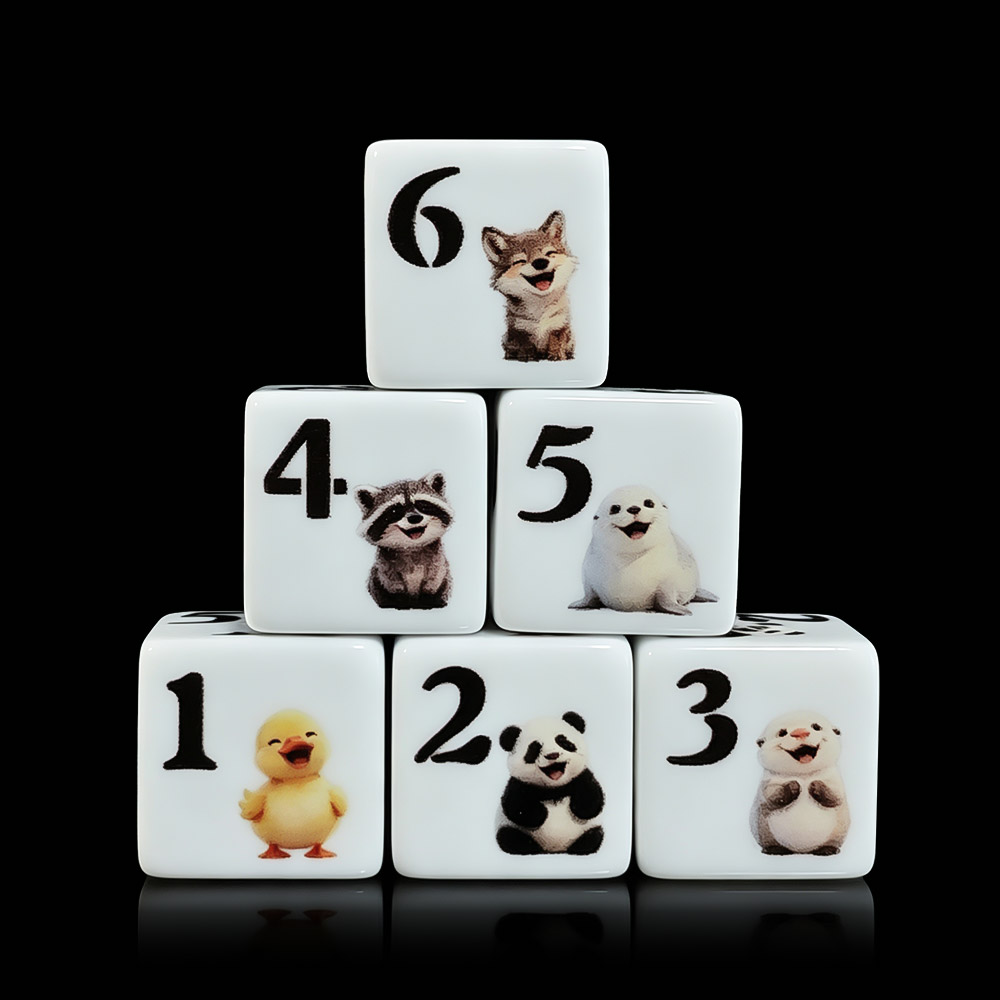 12Pcs 16MM D6 Acrylic Printed  - Board Game Print review and price