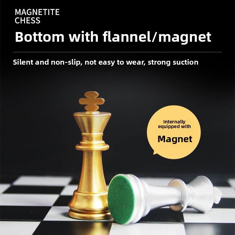 Magnetic Gold Silver Chess Set - Board Game Quacks review and price
