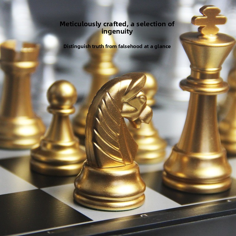 Magnetic Gold Silver Chess Set - Board Game Quacks review and price