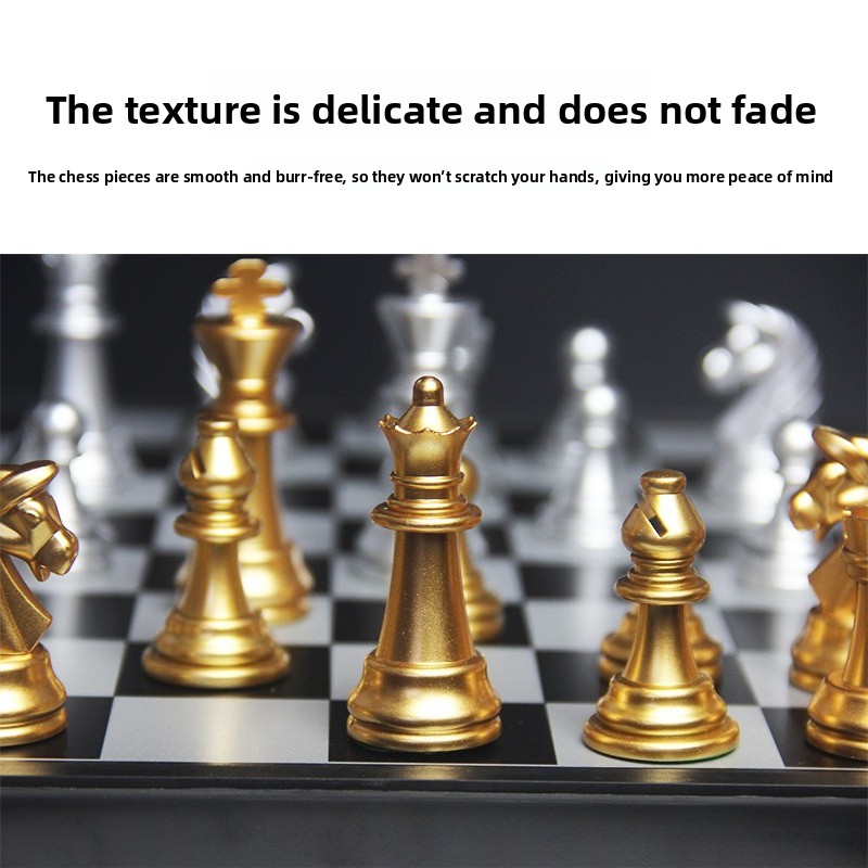 Magnetic Gold Silver Chess Set - Board Game Quacks review and price