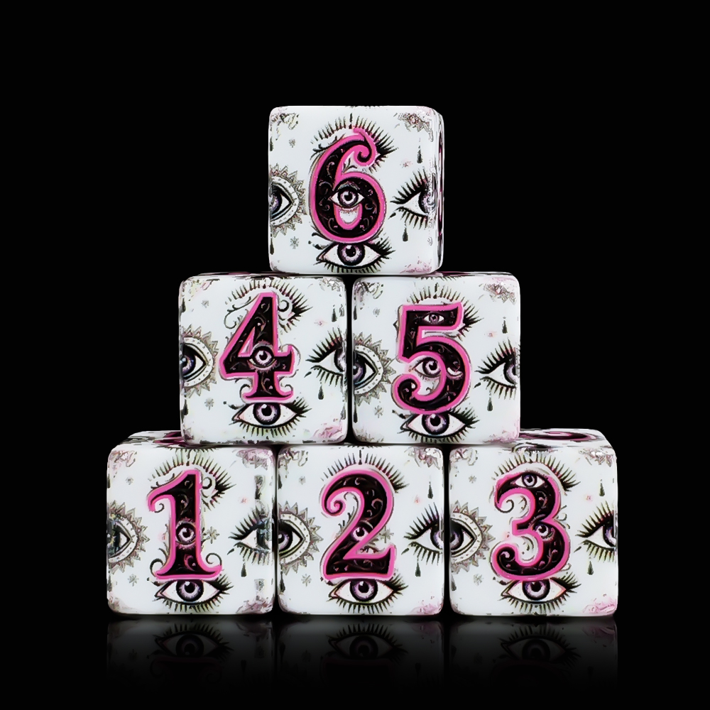 12Pcs 16MM D6 Acrylic Printed  - Board Game Print review and price